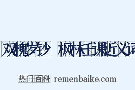 双槐岁钞·枫林壬课近义词是什么意思的图片
